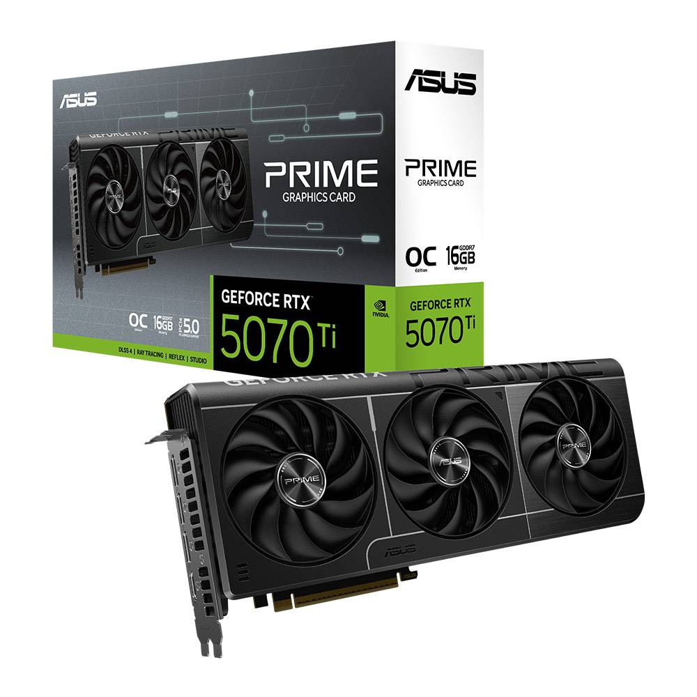 ASUS Prime GeForce RTX 5070 Ti 16GB GDDR7 OC Edition Graphics Card PCIe 5.0 HDMI DP 2.1
