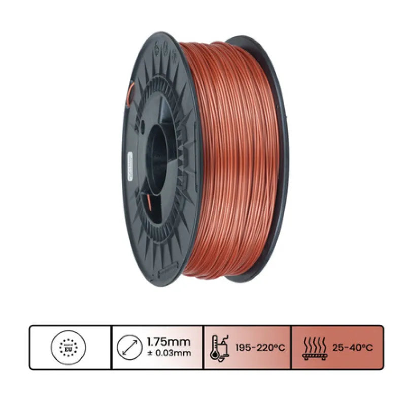 Filamento 3DPOWER Basic PLA 1.75mm 1Kg Cobre - 3DP011