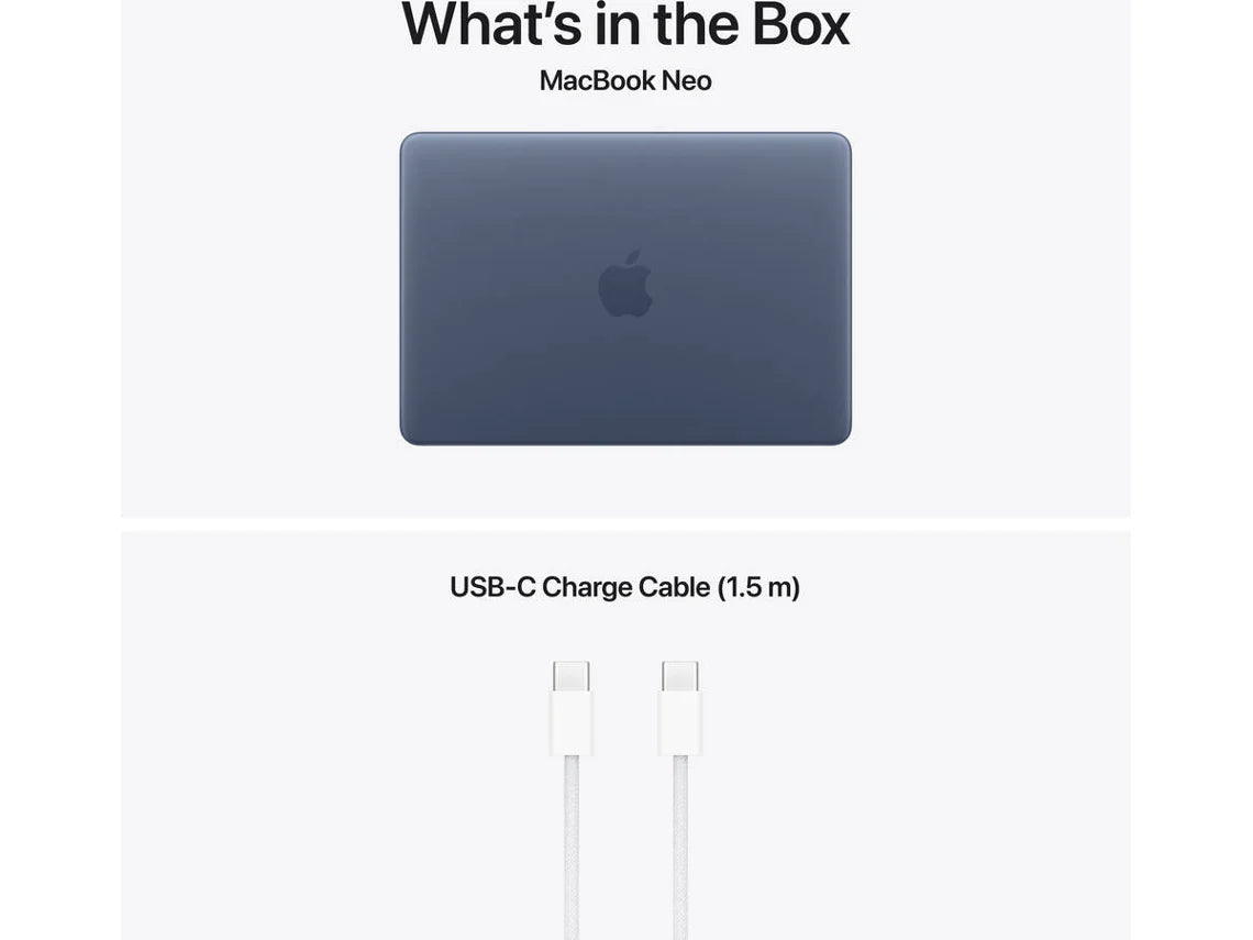 MacBook Neo APPLE Índigo (13'' - Apple A18 Pro 6-Core - RAM: 8 GB - 256 GB SSD - GPU 5-Core)