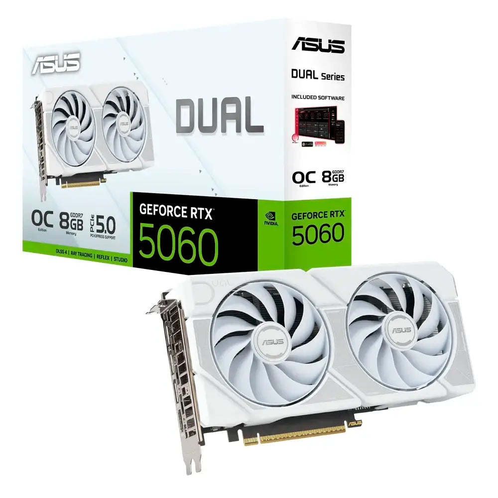 ASUS DUAL RTX 5060 OC 8GB GDDR7 3xDP 1xHDMI WHITE